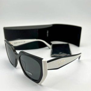 NEW! PRADA SPR 15W 09Q-5S0 WHITE & BLACK AUTHENTIC SUNGLASSES 54-19 140 W/ CASE